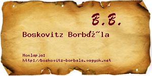 Boskovitz Borbála névjegykártya
